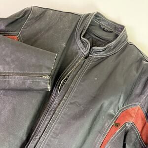 Bikers Dream Apparel Red Lace Up Leather Motorcycle Jacket Women's XL Distressed